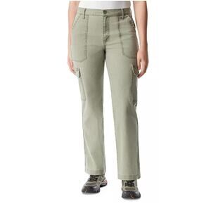 BASS OUTDOOR Women's High-Rise Canvas Cargo Pants NWT LICHEN GREEN SIZE 10
